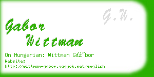 gabor wittman business card